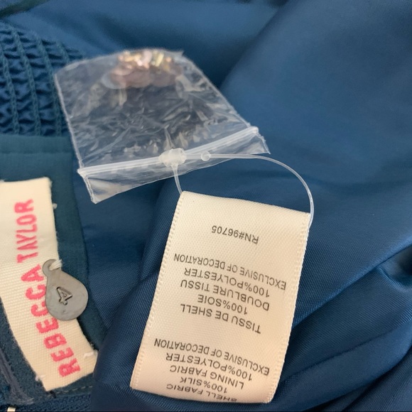 Rebecca Taylor Beaded Feather Silk Strapless Dress - Picture 8 of 8